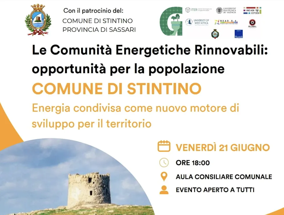 Comunità Energetiche Rinnovabili: incontro con i cittadini a Stintino