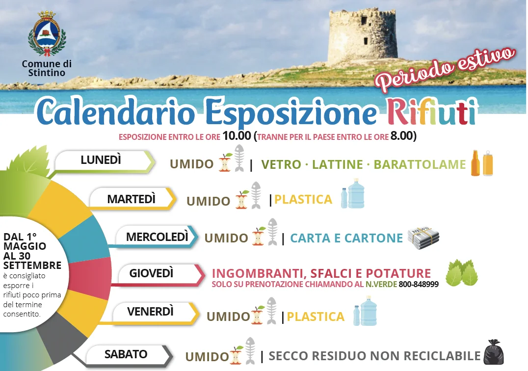 Calendario della Raccolta Differenziata | Comune di Stintino